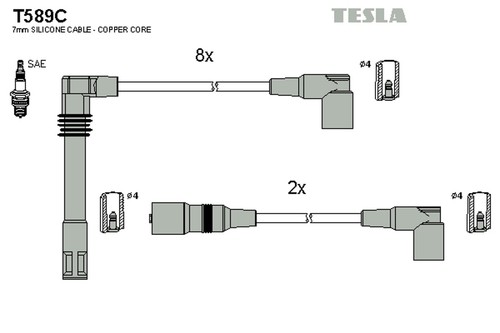 Tesla zündleitungssatz t589c - zündleitungssatz,